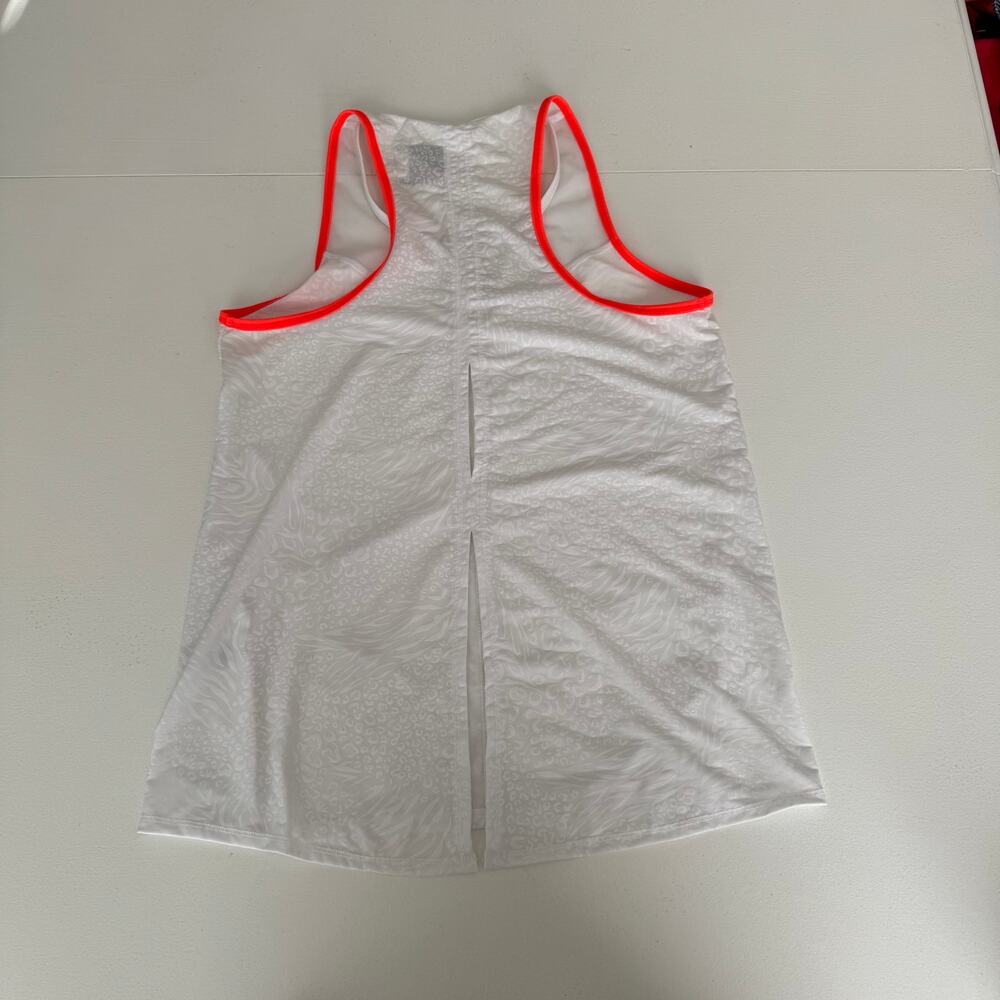 Lucky in Love Wet and Wild Tennis Tank Top White Orange Raquet Sports Small - Picture 4 of 6